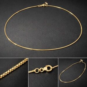 14K Solid Gold Box Chain 20” 1.1 mm